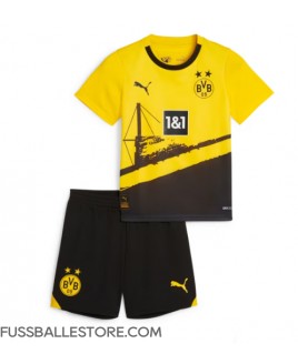 Günstige Borussia Dortmund Heimtrikotsatz Kinder 2023-24 Kurzarm (+ Kurze Hosen)